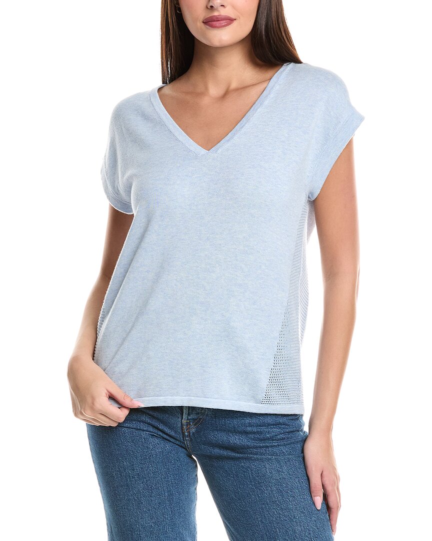 Wispr Veronica Silk-blend Sweater T-shirt In Blue
