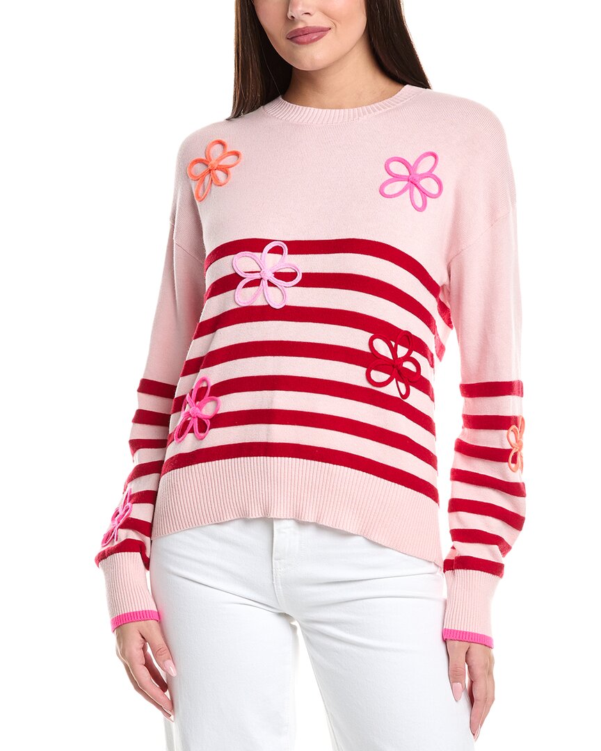 Wispr Violet Floral Silk-blend Sweater In Pink