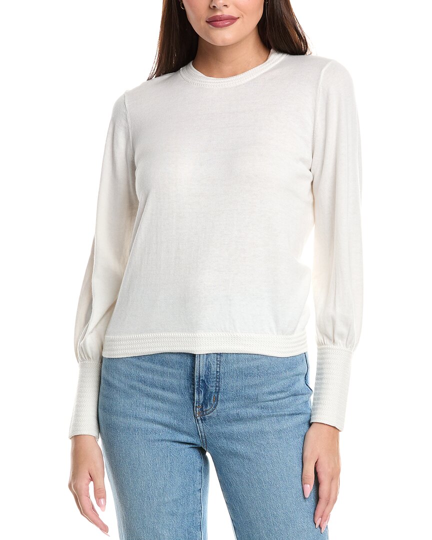 Wispr Zig Zag Bijou Silk-blend Sweater In White