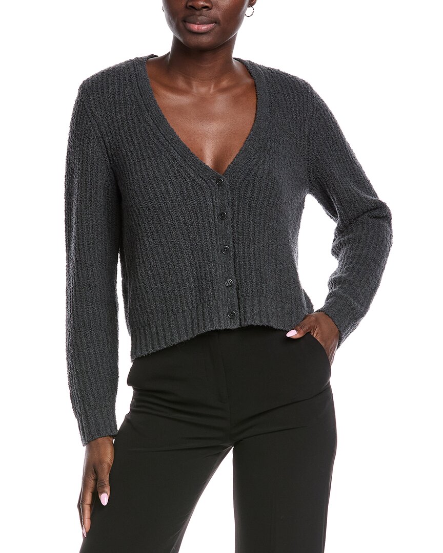 Eileen Fisher Fluff Cashmere-blend Cardigan In Gray