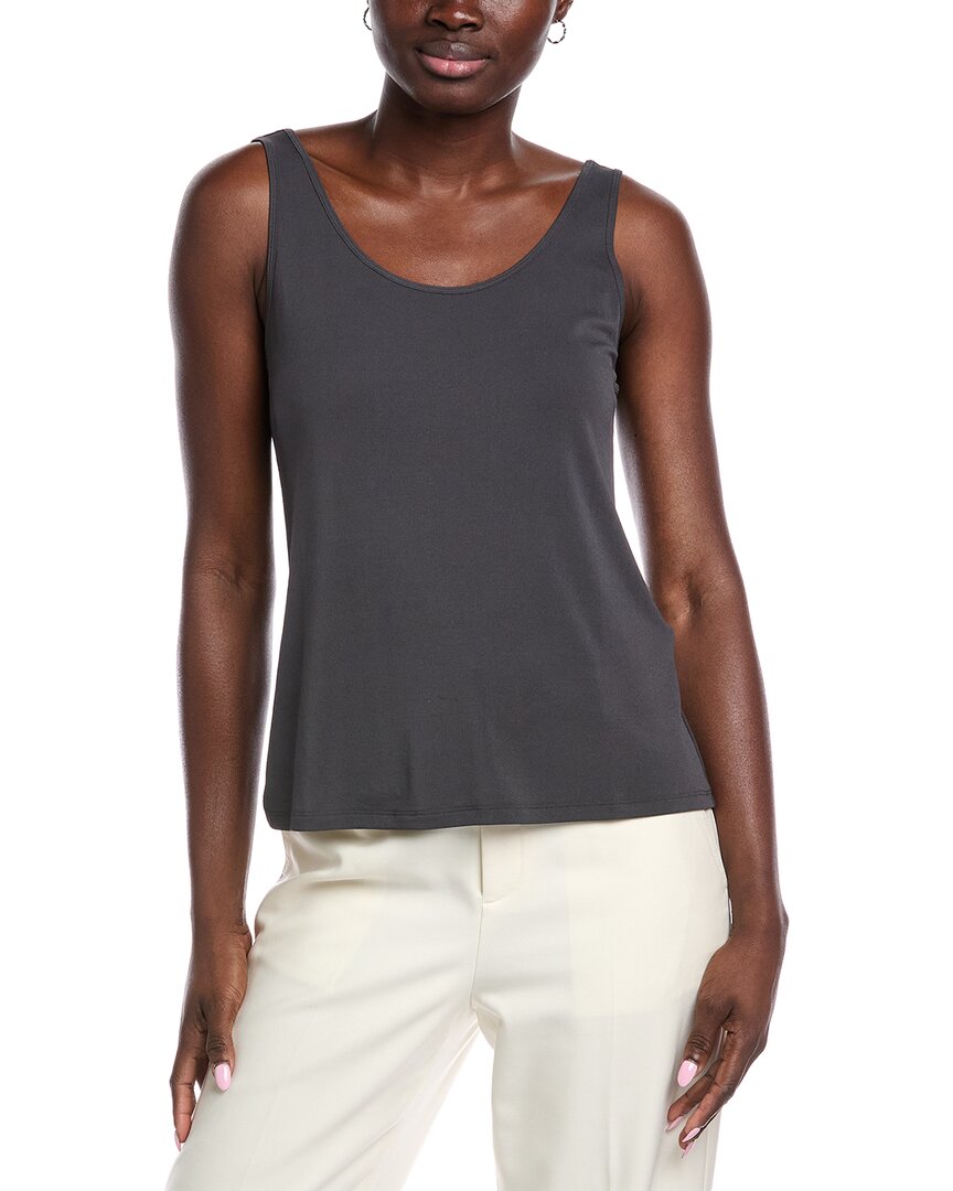 Eileen Fisher Slim Silk Tank In Blue