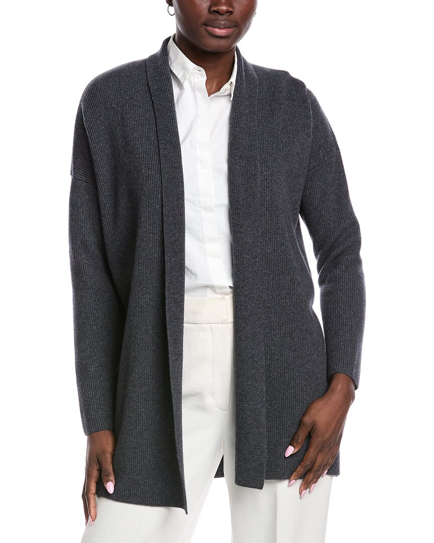 Eileen Fisher Long Cashmere Cardigan In Black