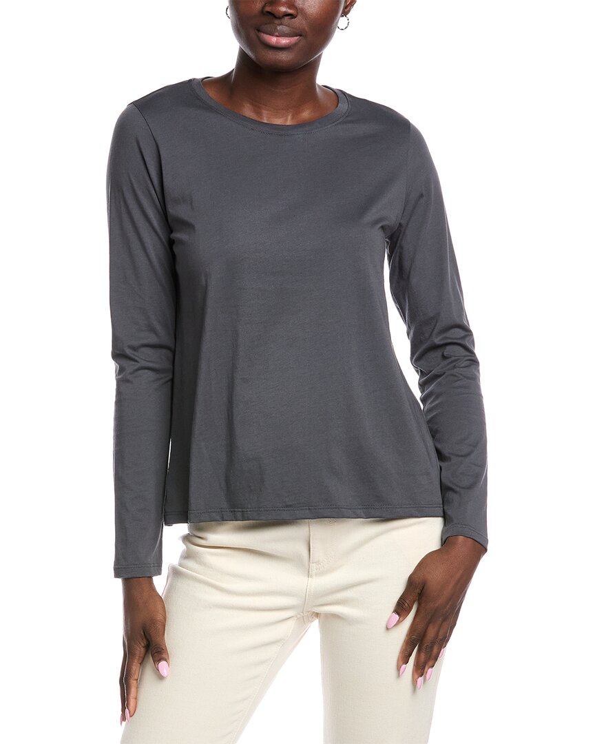 Eileen Fisher Round Neck T-shirt In Blue