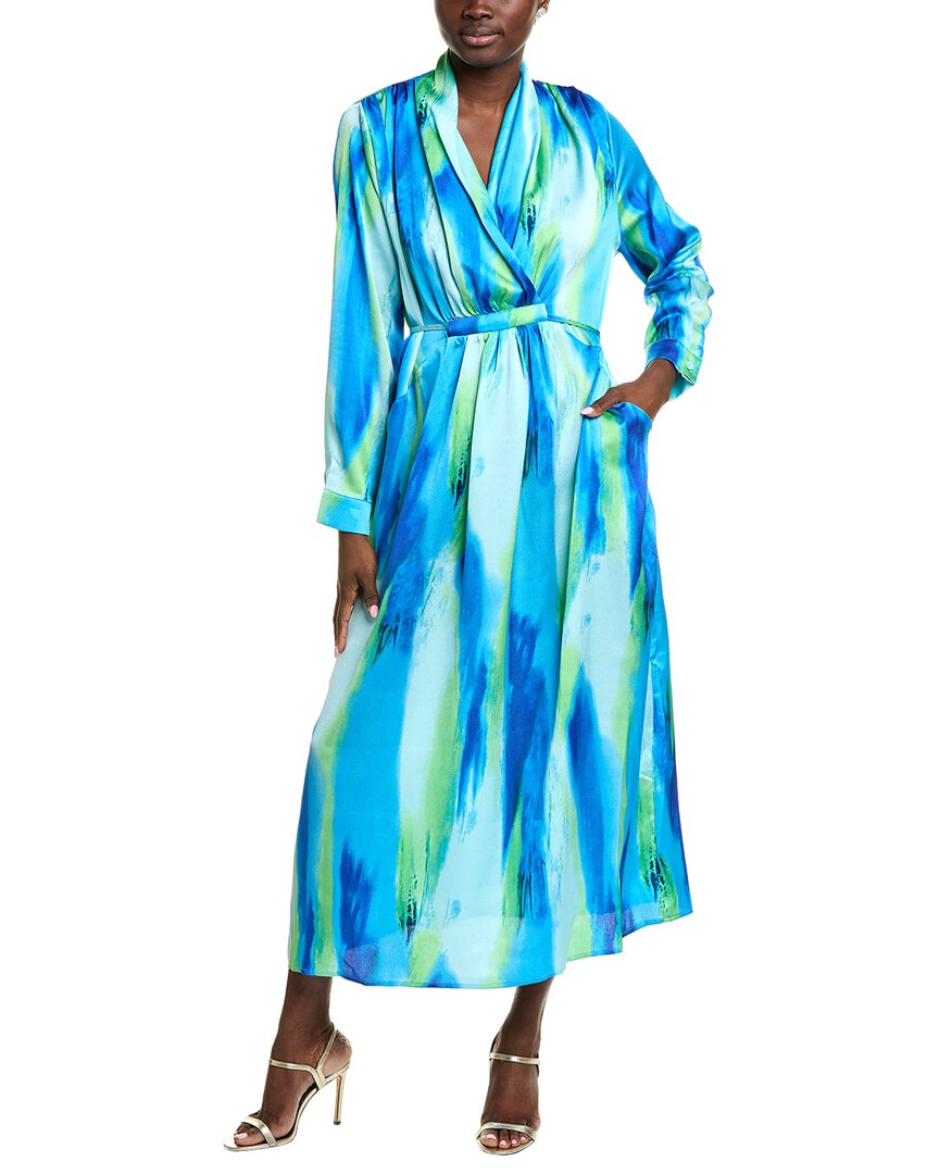 Gracia Satin Print Maxi Dress In Multi