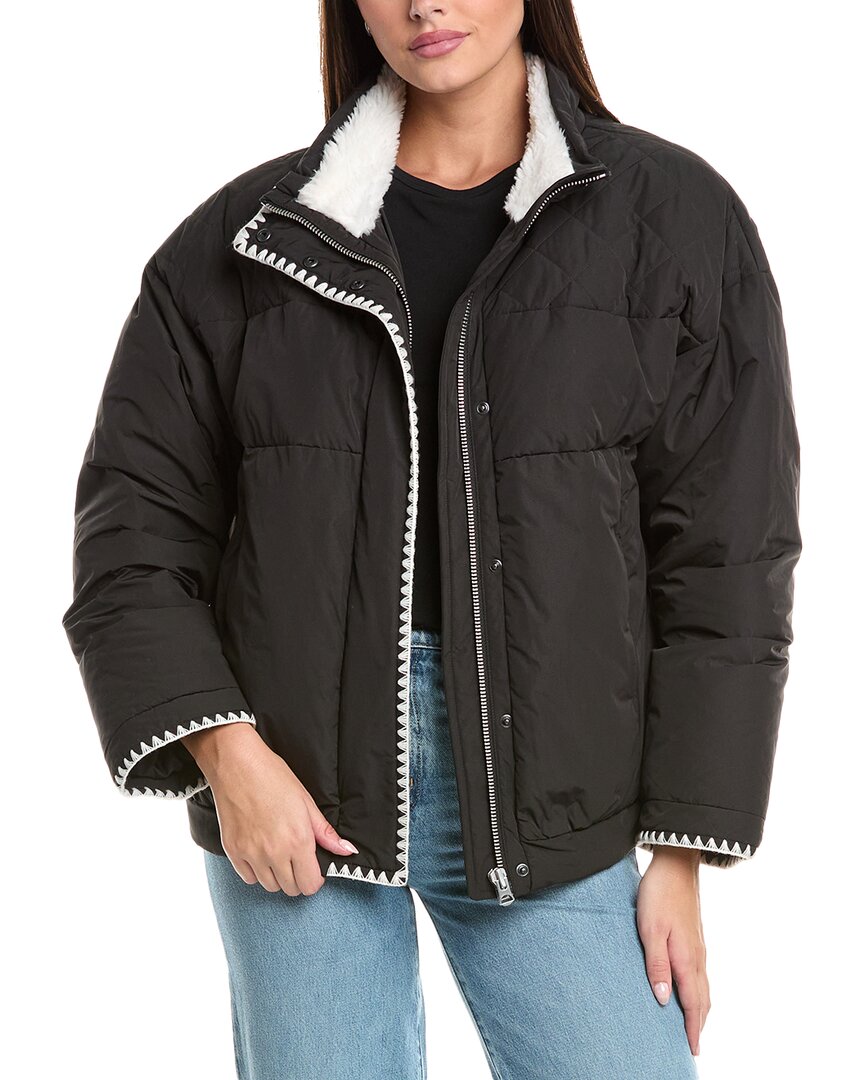 Rag & Bone Black Ingrid Puffer Down Jacket In Brown