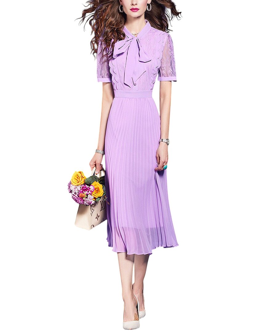Vera Dolini Midi Dress In Purple