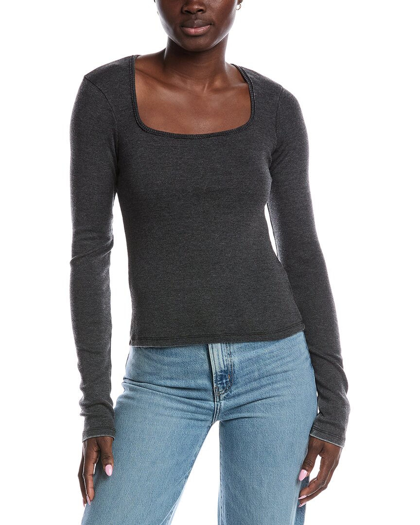 Project Social T Kami Burnout Square Neck Top In Black