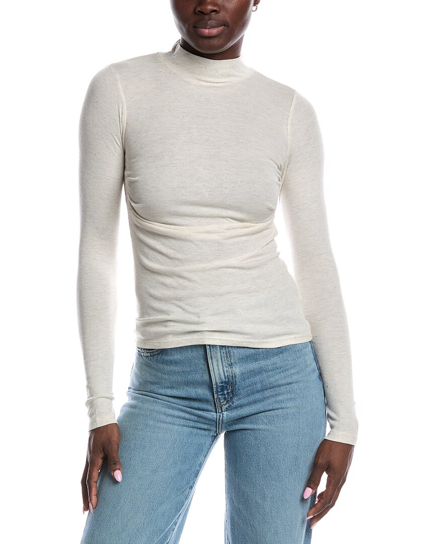 Project Social T Belle Baby Rib Mock Neck Top In Gray