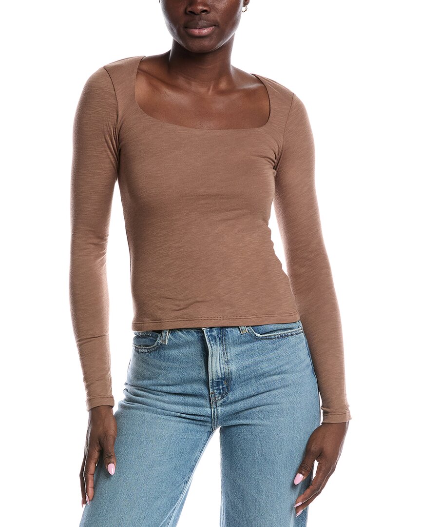 Project Social T Danni Seamless Square Neck Top In Neutral