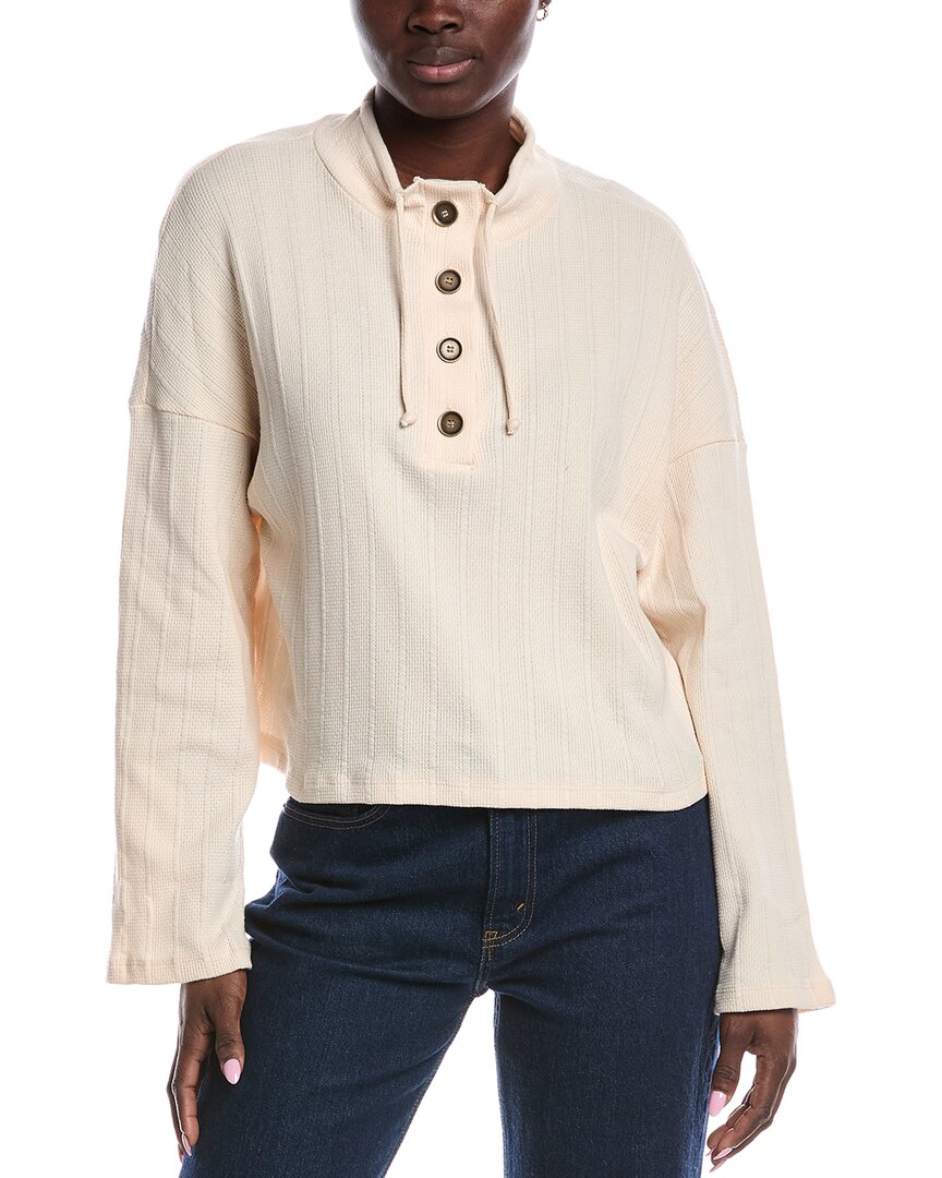 Project Social T Scout Textured Funnel Neck Sweatshirt In Sand