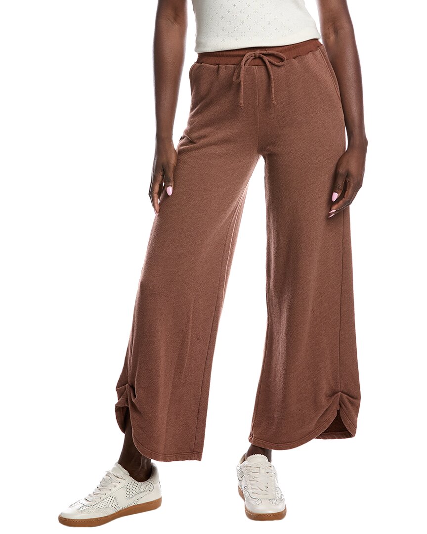 Project Social T Nigel Pleated Wide Leg Pant In Brown