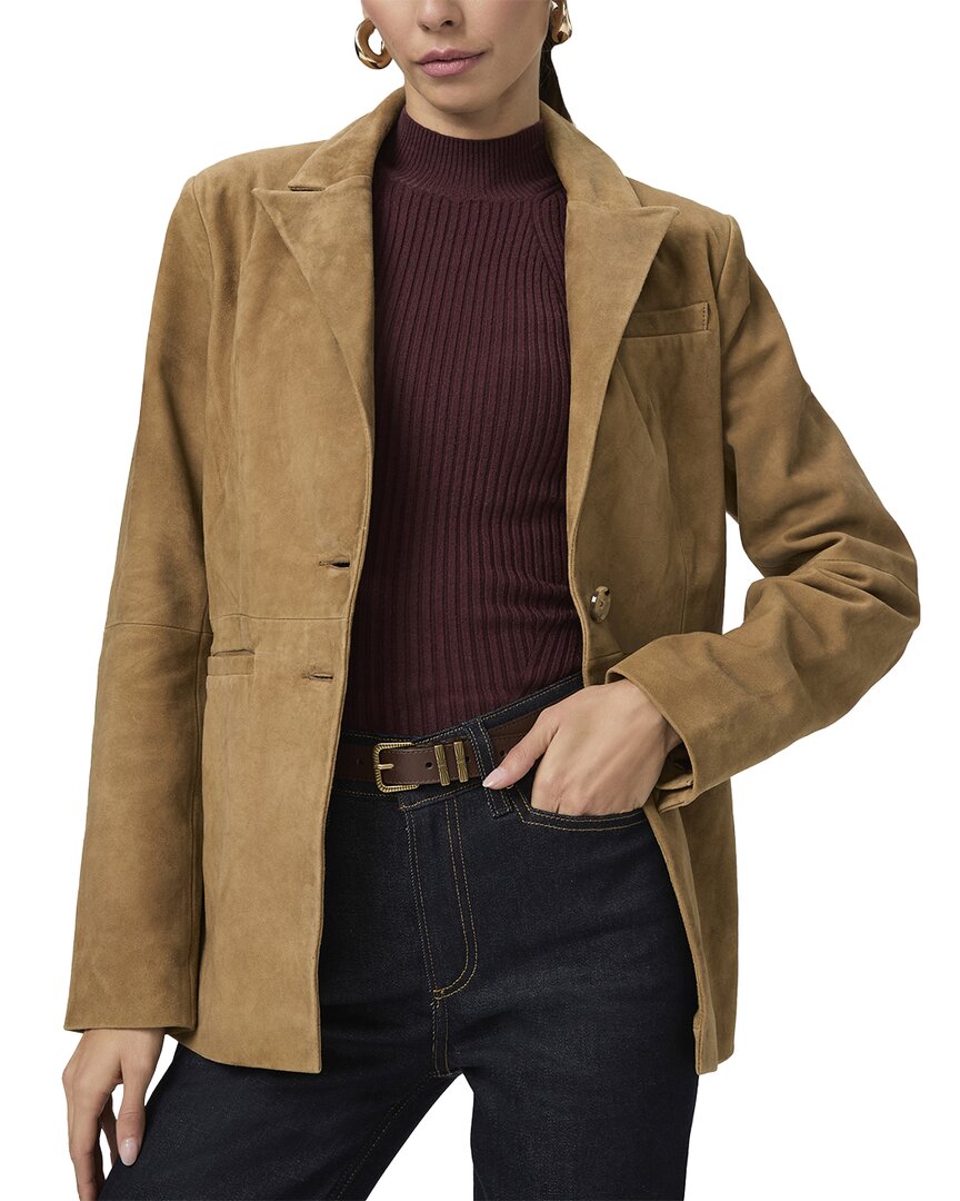 Paige Charli Suede Blazer In Brown