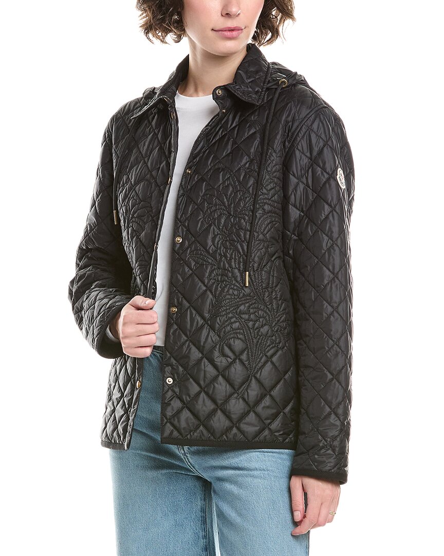 Moncler Hooded Quilted Jacket In Black