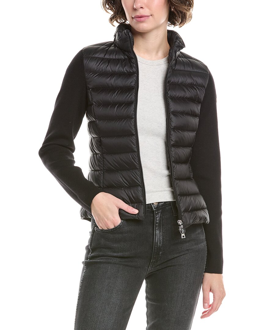 Moncler Wool-blend Zip-up Cardigan In Black
