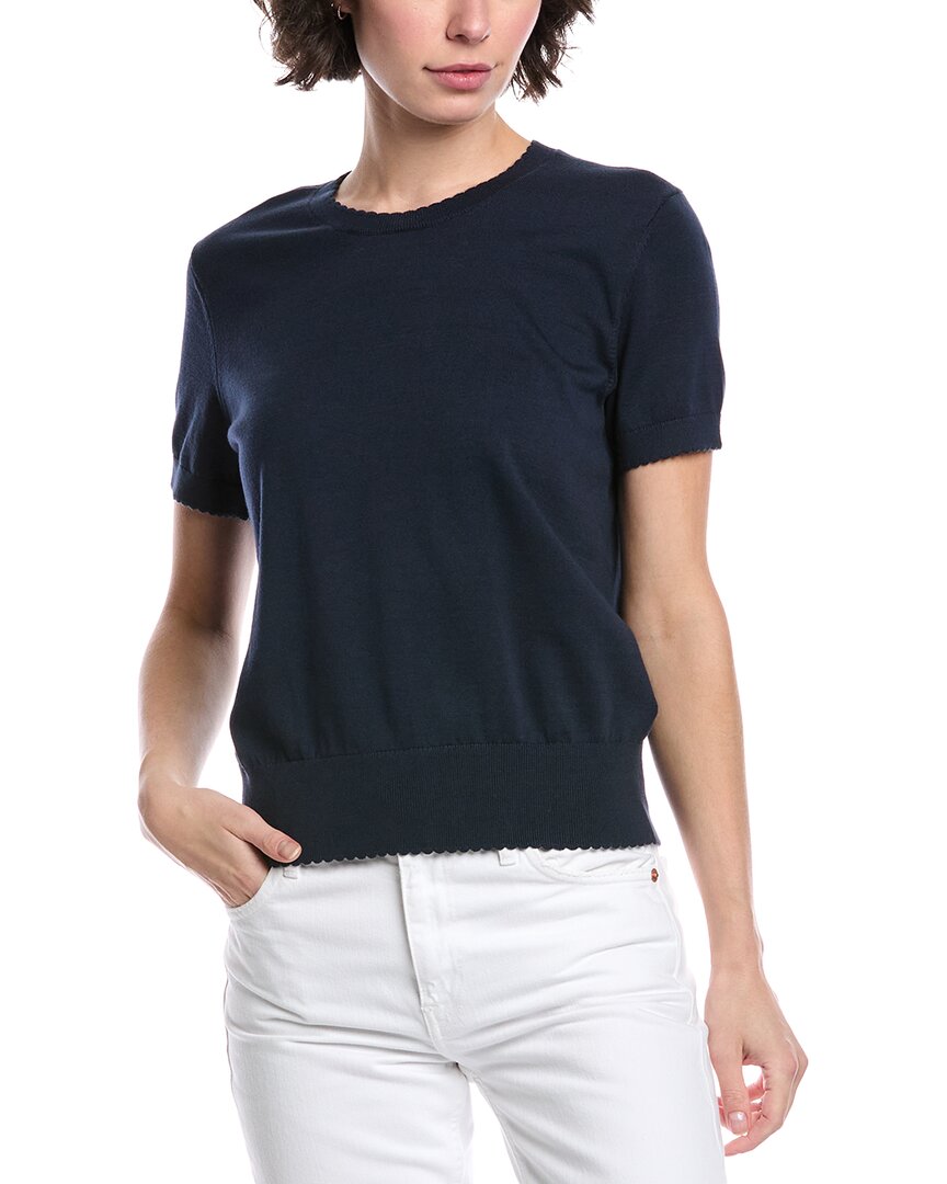 Brooks Brothers Scallop T-shirt Sweater In Blue