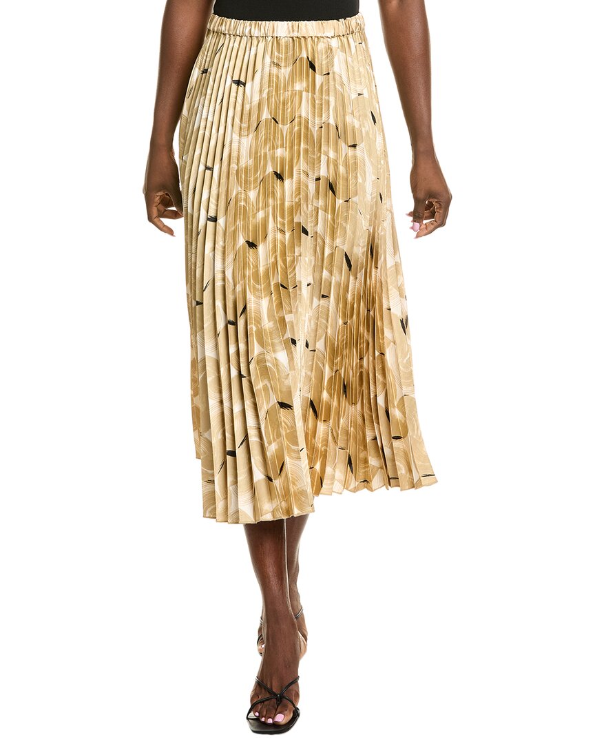 Anne Klein Pull-on Pleated Midi Skirt In Orange