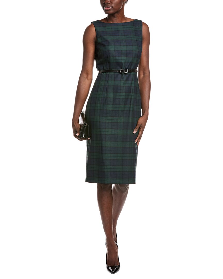 Brooks Brothers Blackwatch Midi Dress In Green