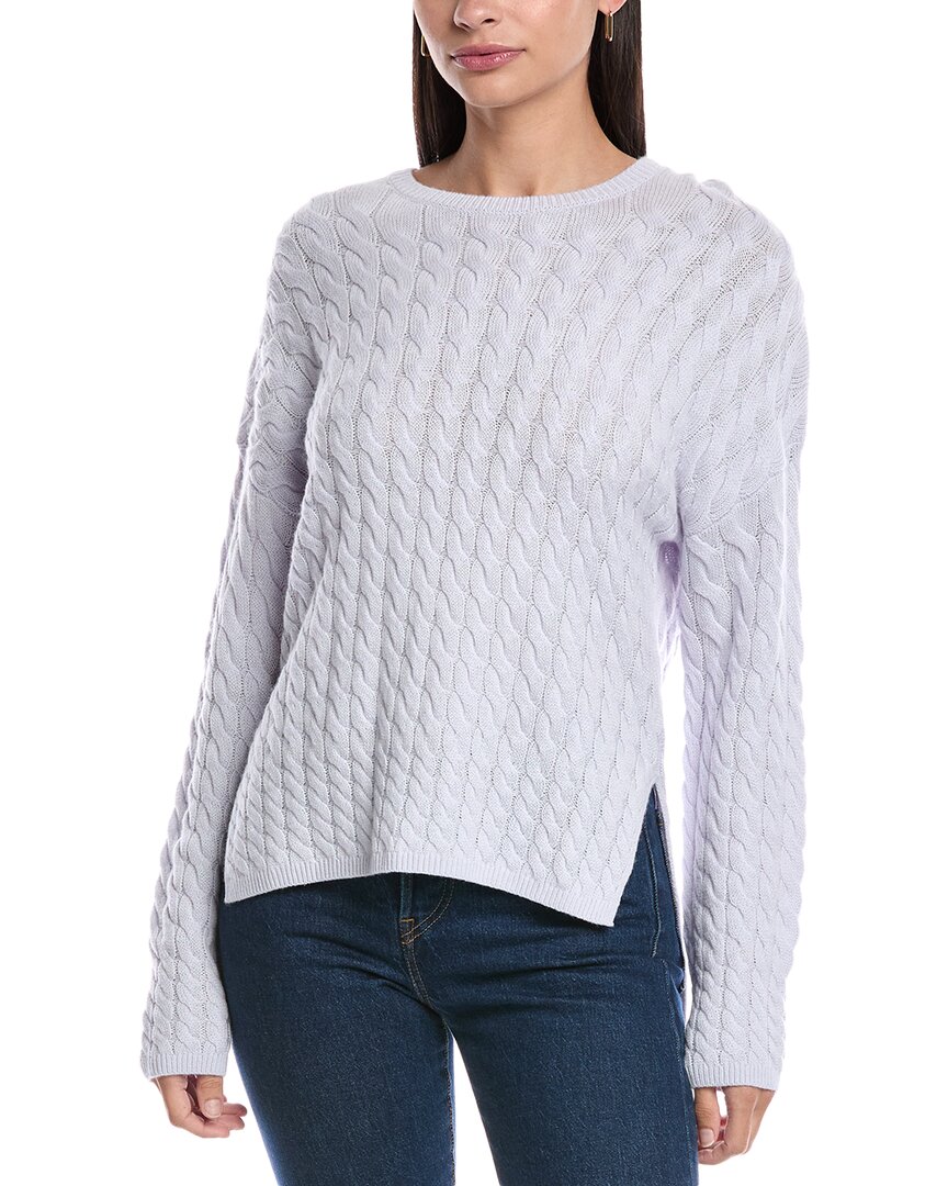 Theory Karina Cable Wool & Cashmere-blend Sweater In Gray