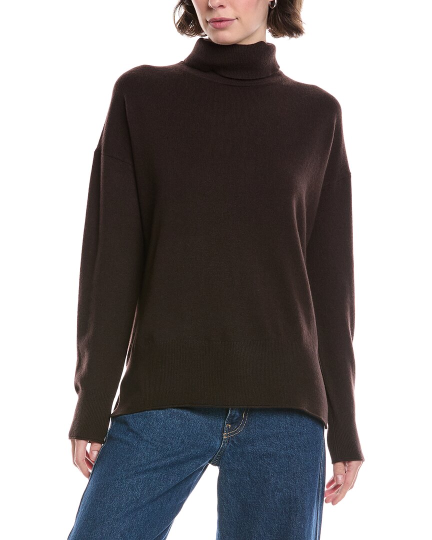 Theory Karenia Turtleneck Cashmere Sweater In Brown