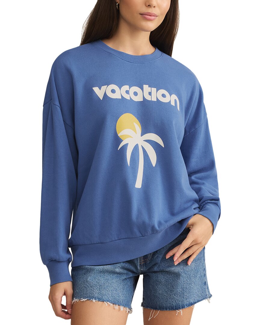 Z Supply Vacay Sunday Sweatshirt In Blue