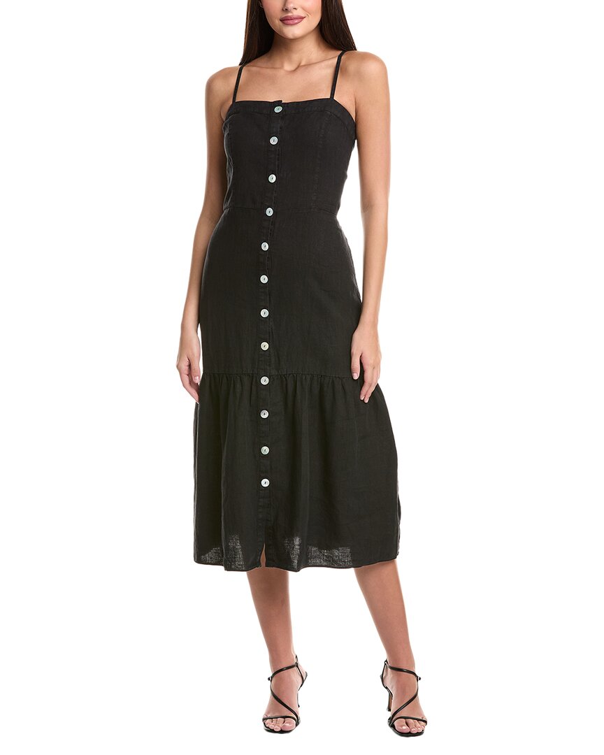 Nation Ltd Luciana Linen Midi Dress In Black