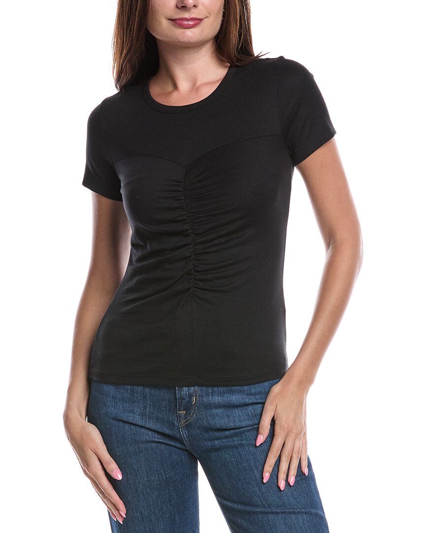 Nation Ltd Alina Center Front Seamed T-shirt In Black