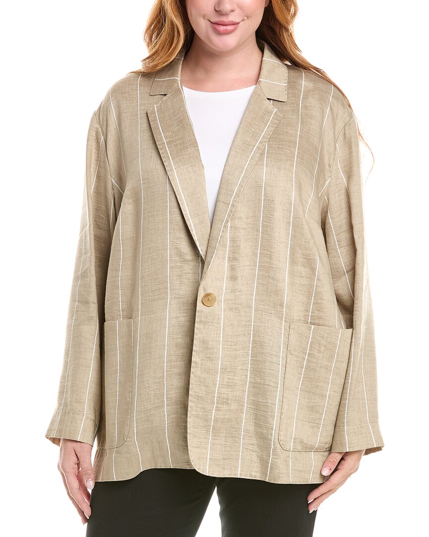 Lafayette 148 New York Linen-blend Blazer In Neutral
