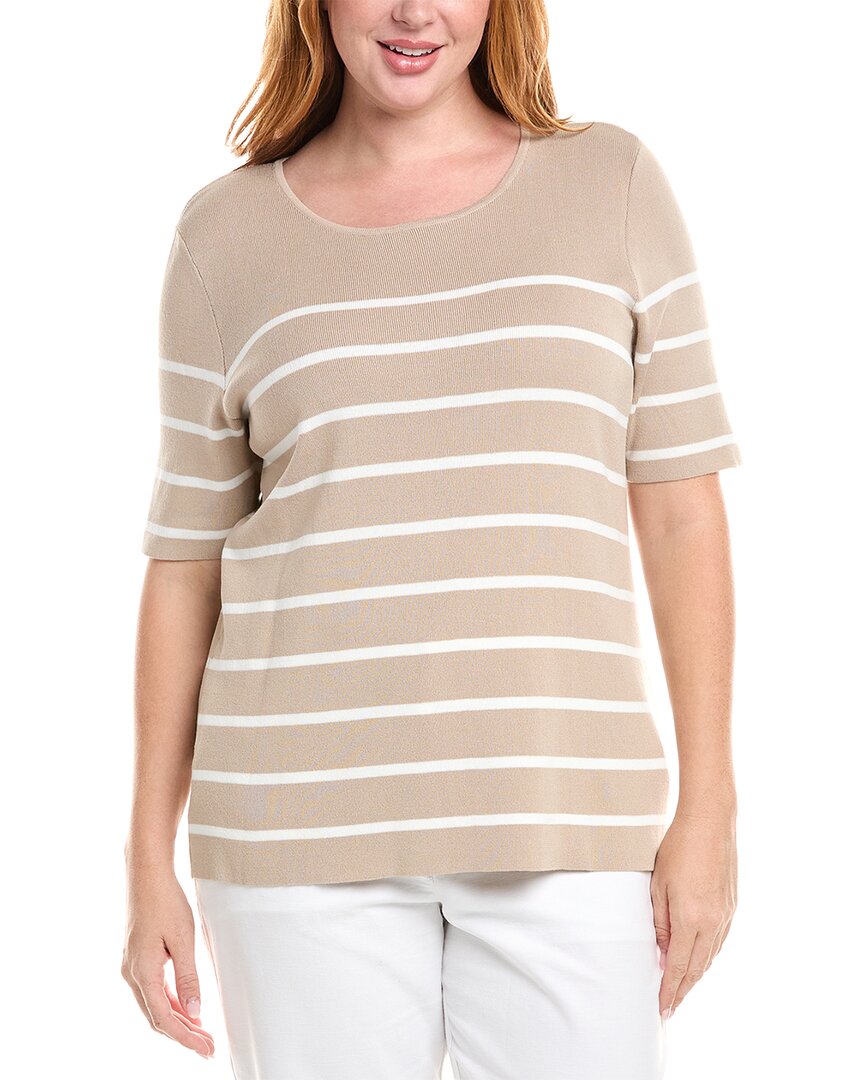 Tahari Asl Plus T-shirt In Nude