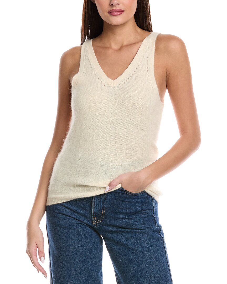 Majestic Filatures Pointelle Wool-blend Top In White