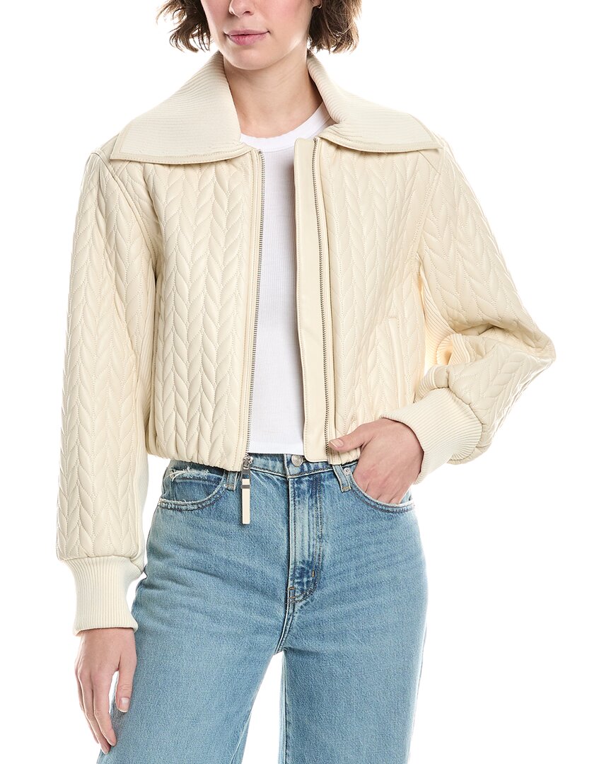 Simkhai Palmer Quilted Cropped Jacket In White