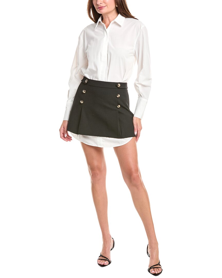 Simkhai Warren Long-sleeve Combo Shirtdress In White