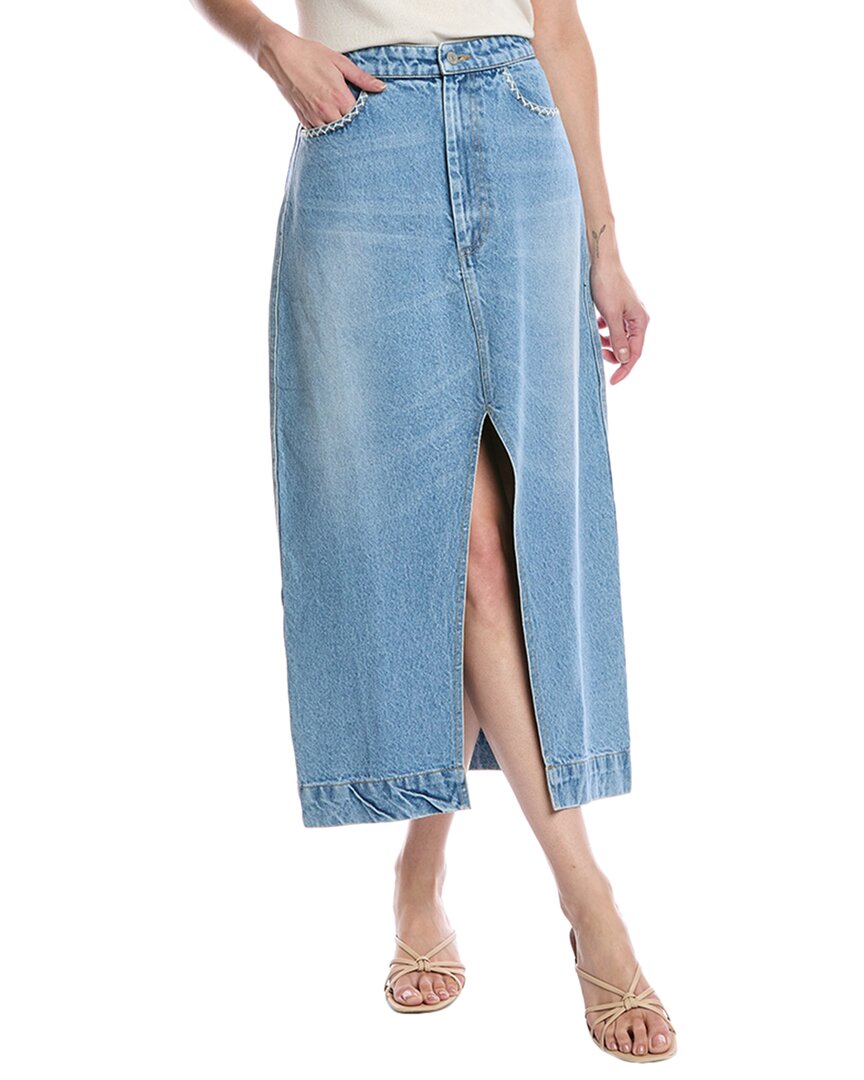 Sea New York Marion Denim Midi Skirt In Blue