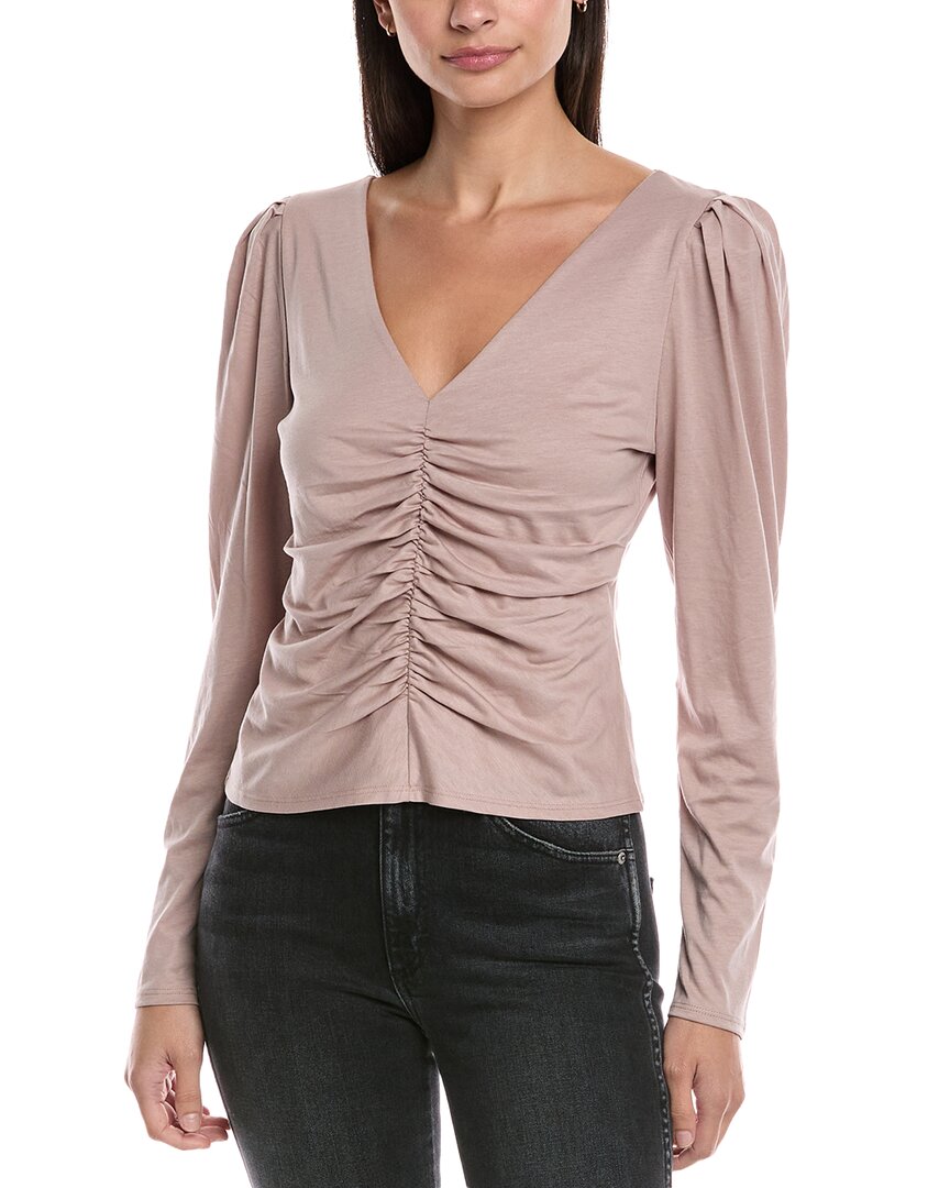 Nation Ltd Angelina Long Sleeve Top In Whisper In Pink