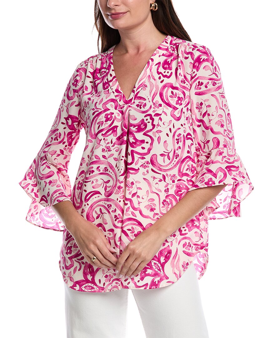 Jones New York Y-neck Blouse In Multi