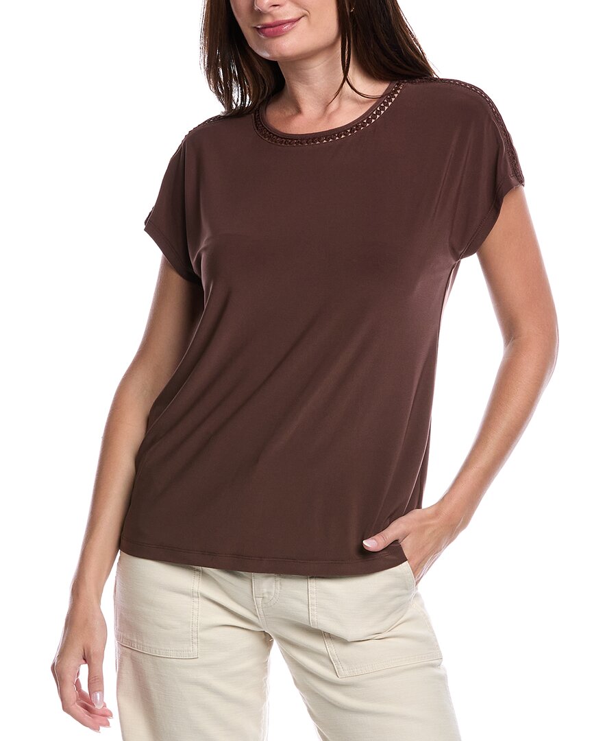 Jones New York Extended Shoulder Top In Brown