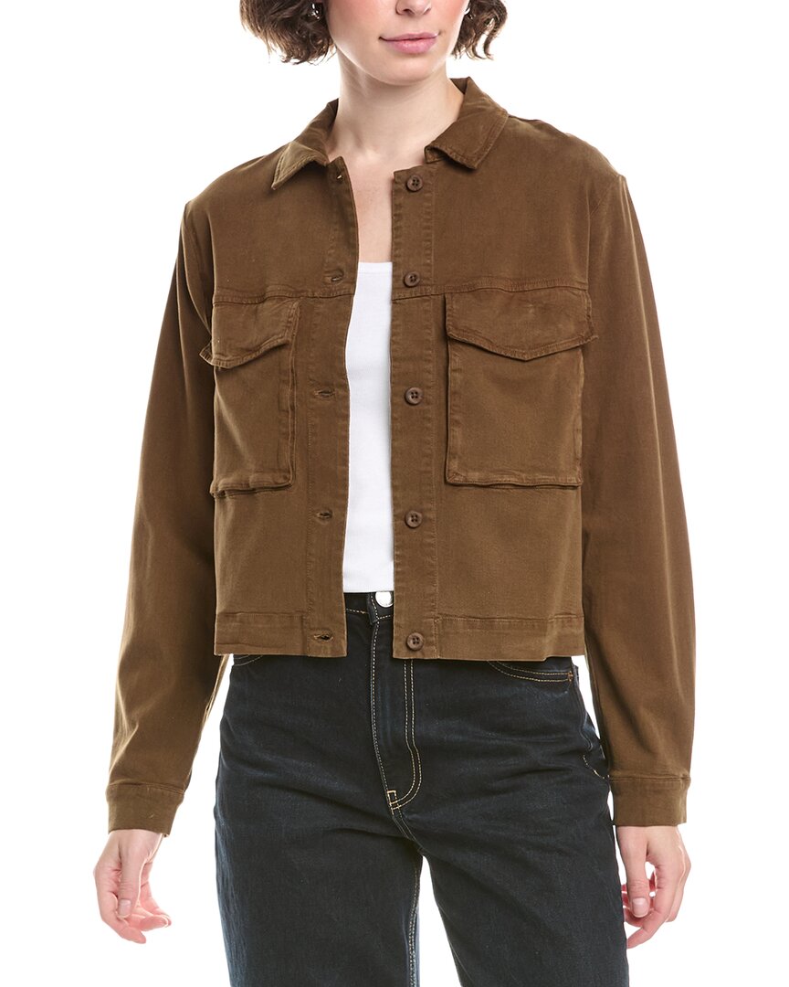 Bella Dahl Flap Pocket Jacket In Brown
