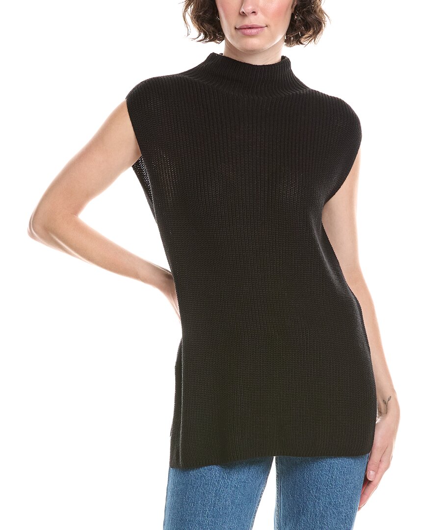 Bella Dahl Mock Neck Sweater Vest In Green
