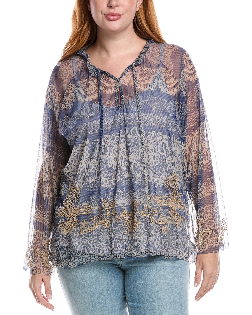 Johnny Was Plus Mazzy Peasant Blouse In Multi