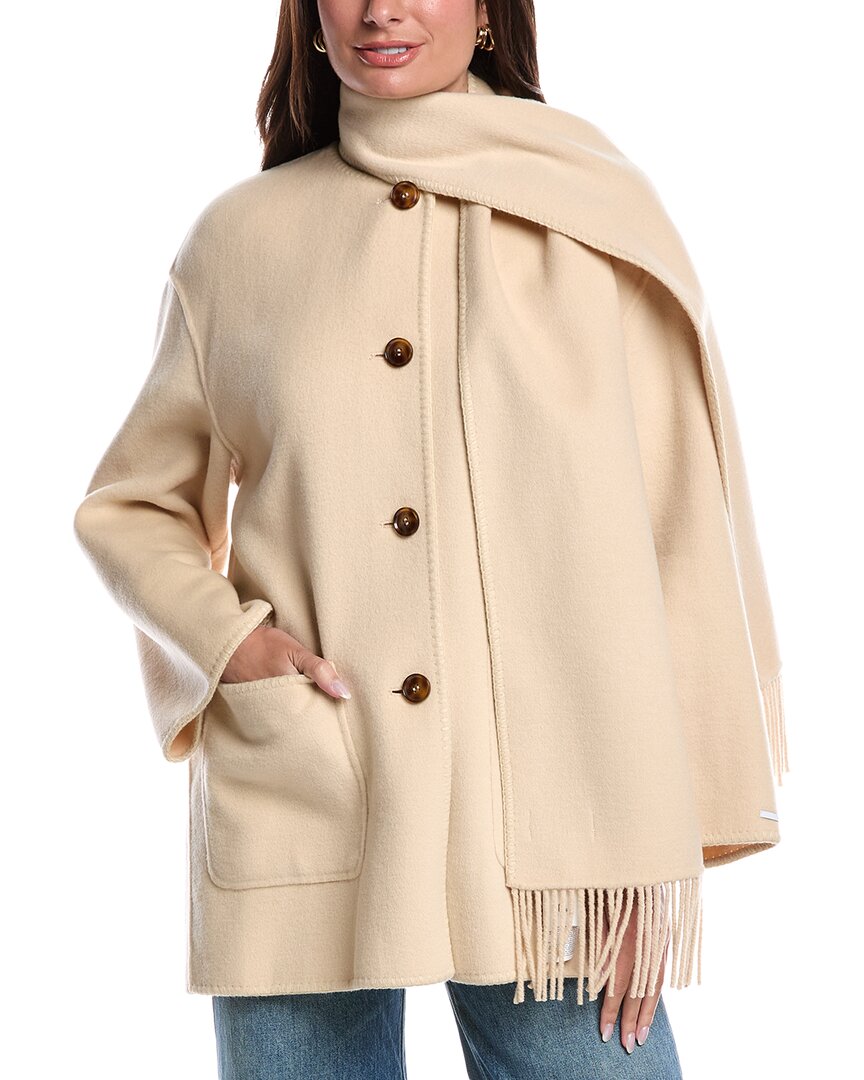 Marella Rally Wool-blend Coat In White