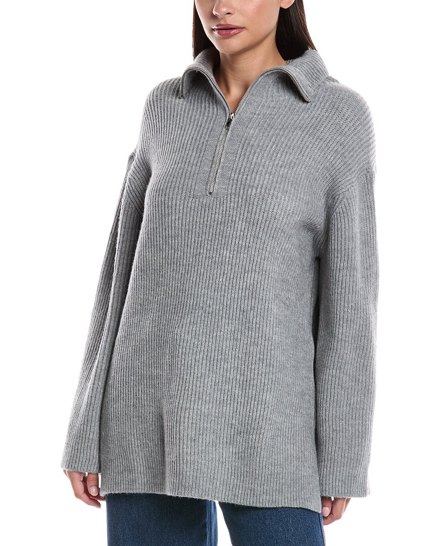 Femme Society Knit Pullover In Gray