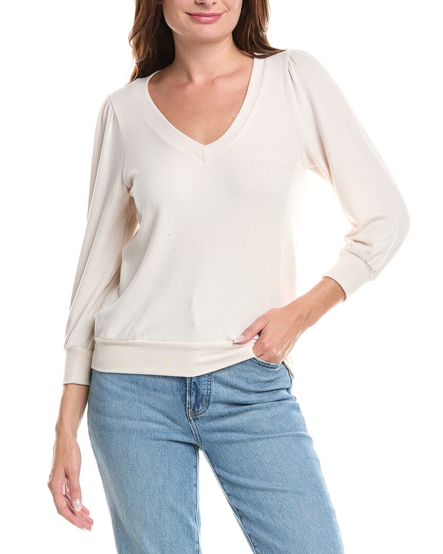 Michael Stars Gabriella V-neck Top In White