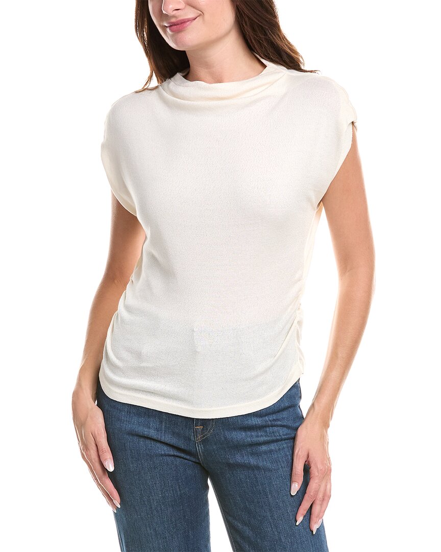 Michael Stars Reese Power Shoulder Top In White