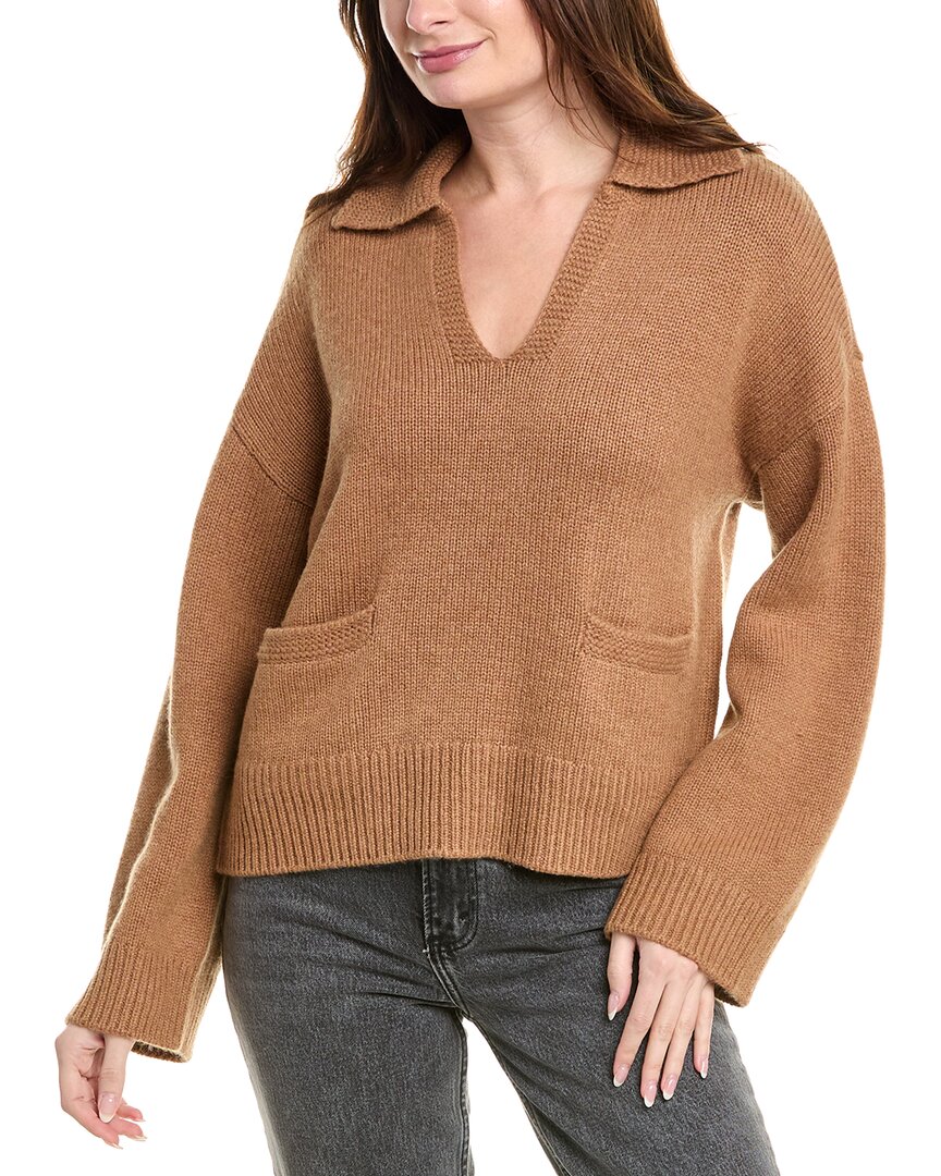 Rag & Bone Danica Wool & Cashmere-blend Polo Sweater In Brown