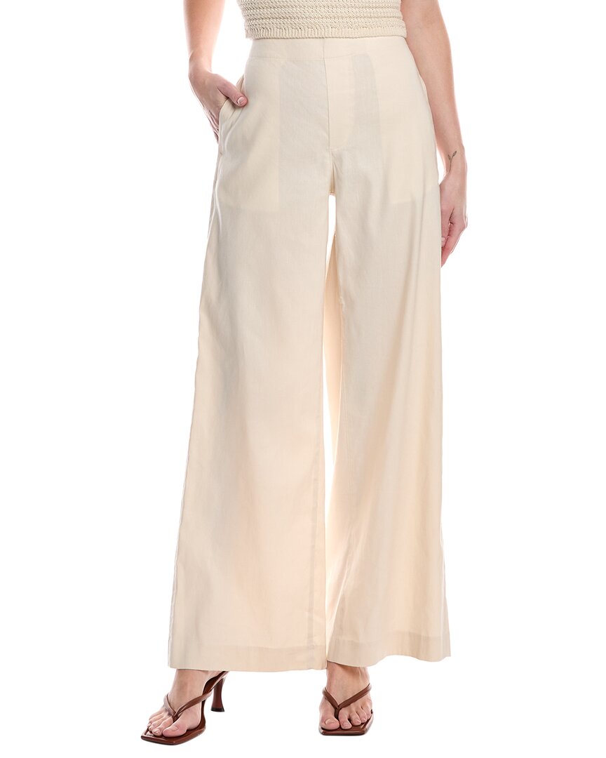 Rag & Bone Morgan Ivory Linen-blend Pant Jean In Brown
