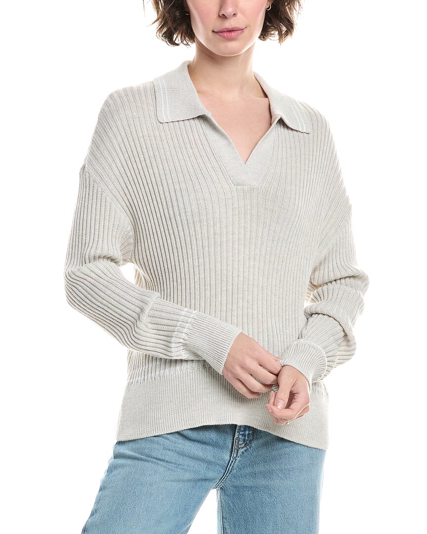 Rag & Bone Mabel Wool-blend Polo Sweater In Gray