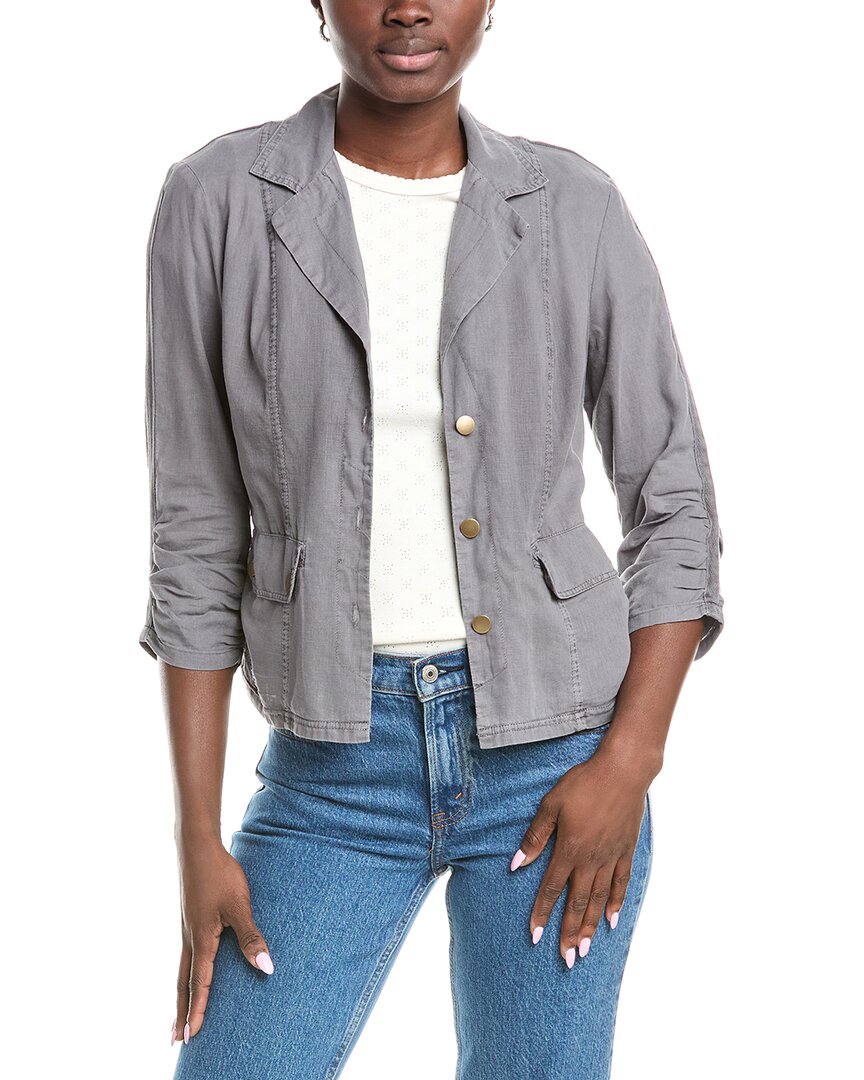 Xcvi Wearables Folsky Linen-blend Jacket In Gray