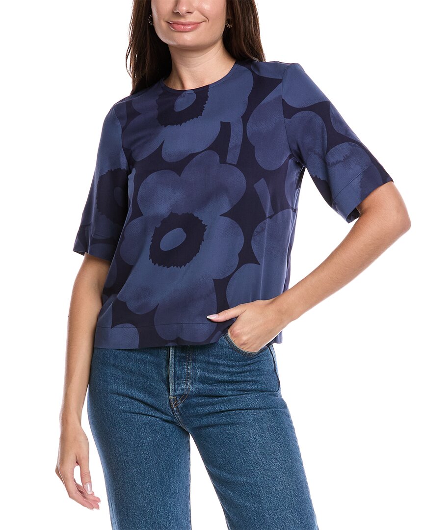 Marimekko Plantaasi Akvarelli Unikko Shirt In Blue