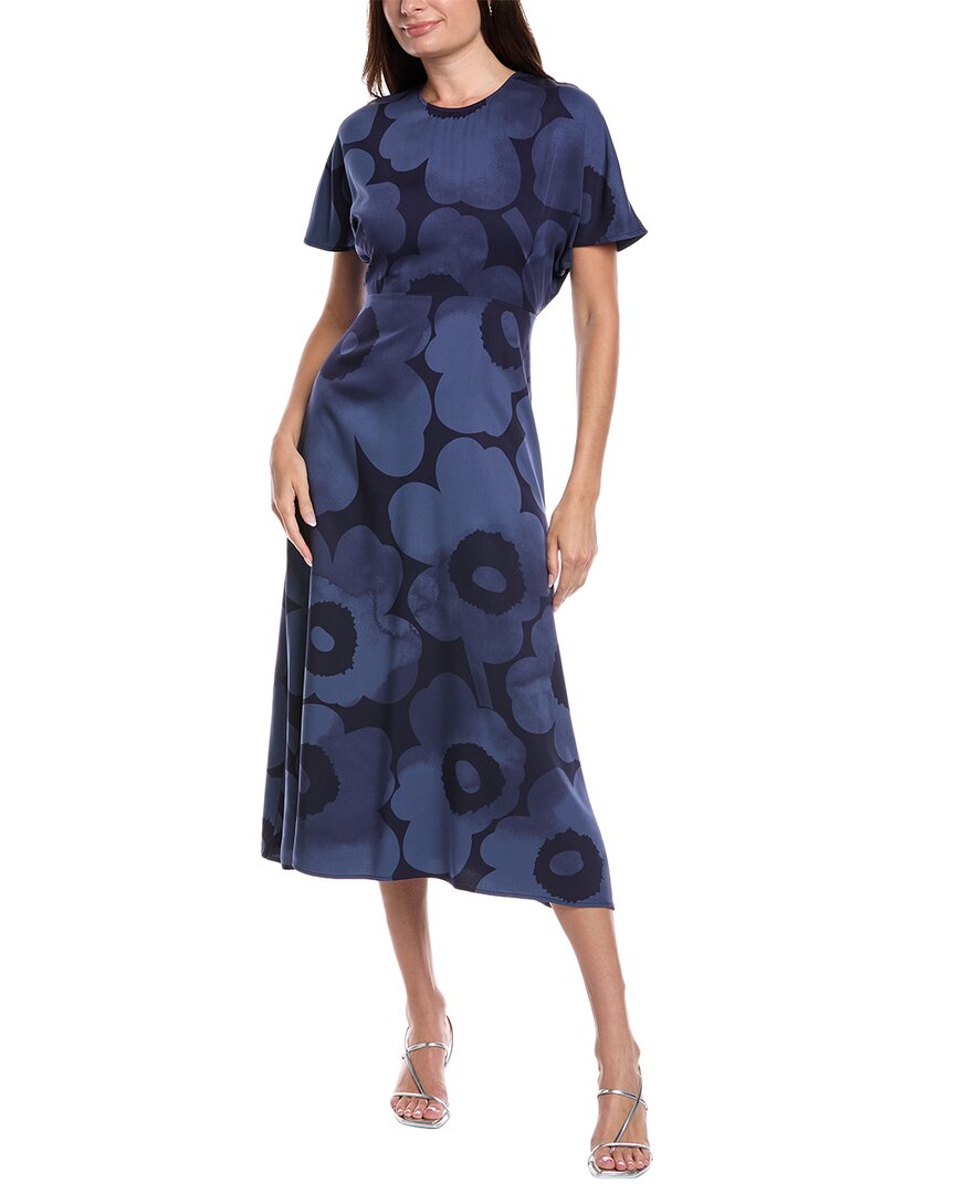 Marimekko Helea Akvarelli Unikko Maxi Dress In Blue
