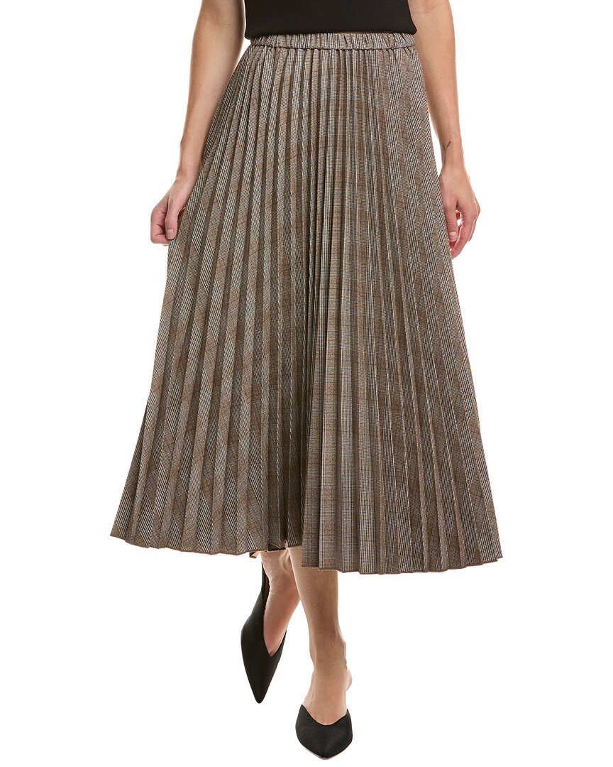Anne Klein Pleated Midi Skirt In Multi