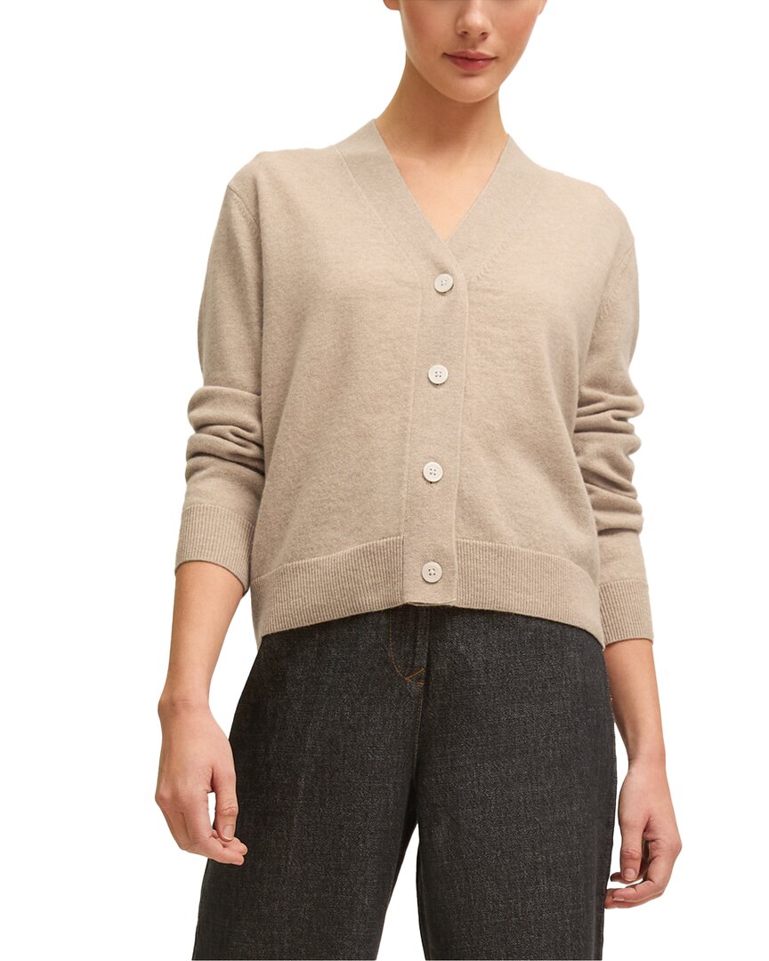 Lk Bennett Mara Wool-blend Cardigan In Brown